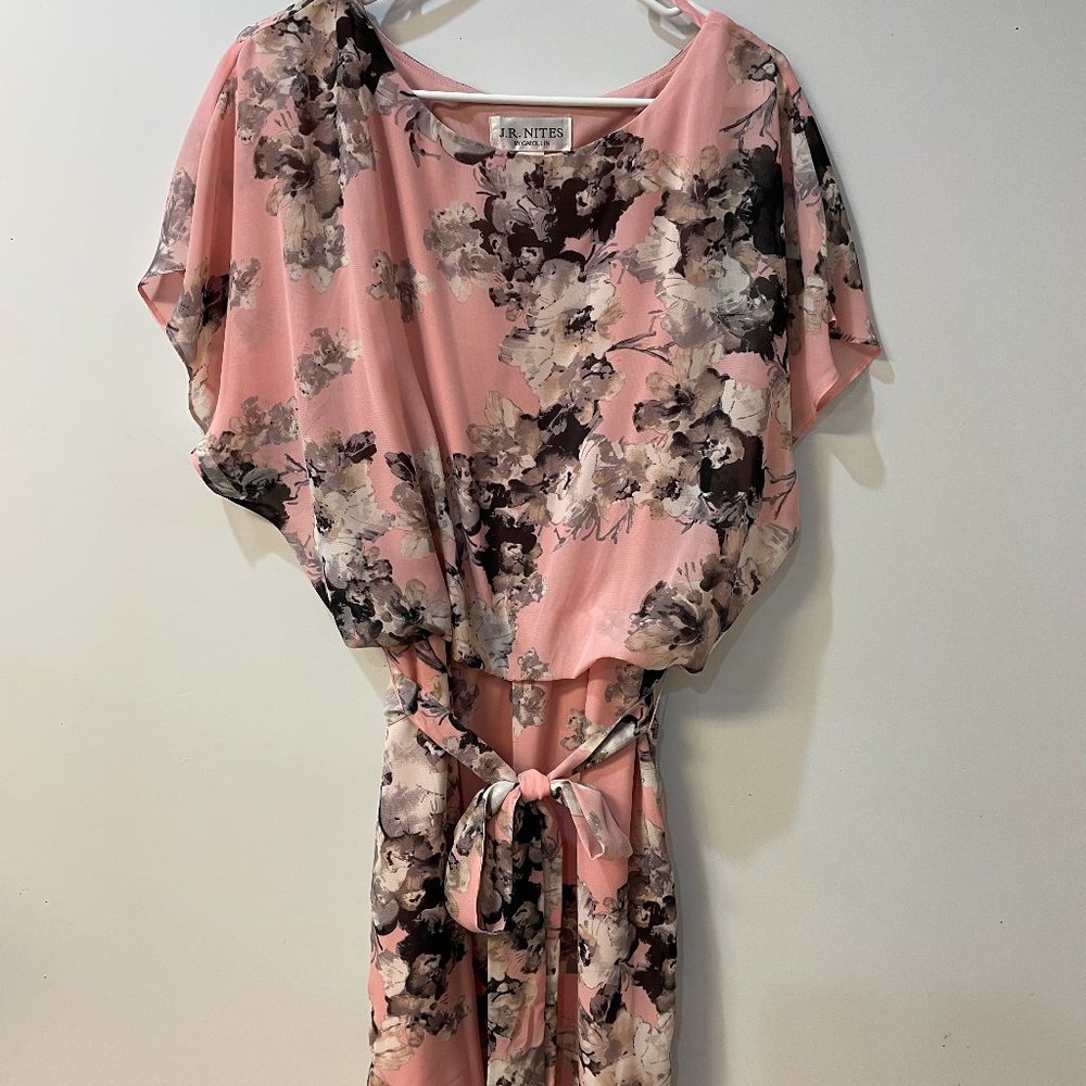 JR Nites by Carollin Floral Dress- Size 8, Pink Floral